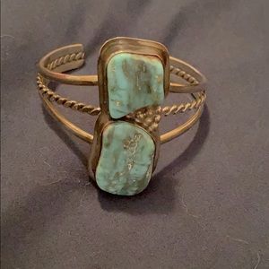 Genuine Turquoise and Sterling cuff bracelet
